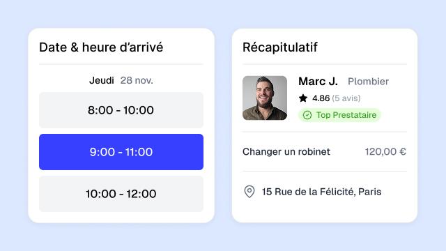Réservez au créneau qui vous arrange