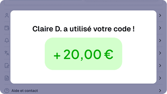 Utilisation du code de parrainage