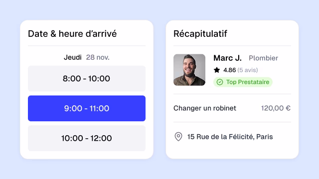 Réservez au créneau qui vous arrange