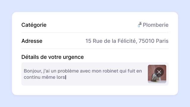 Choisissez une catégorie et décrivez votre besoin